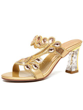 Handverzierte High Heels aus Leder im Stil der 1920er